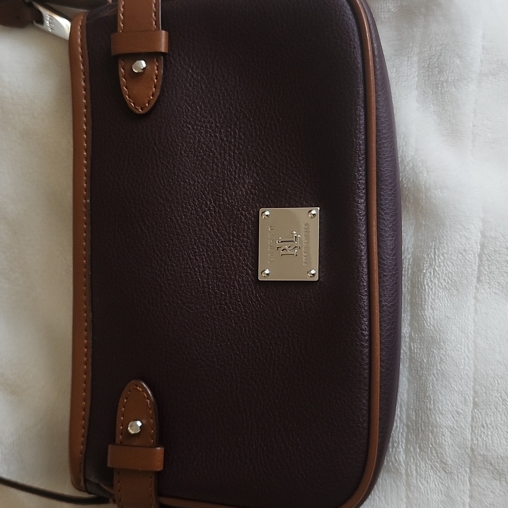 Ralph Lauren Deep Burgundy and Brown Crossbody Bag - Picture 3 of 16